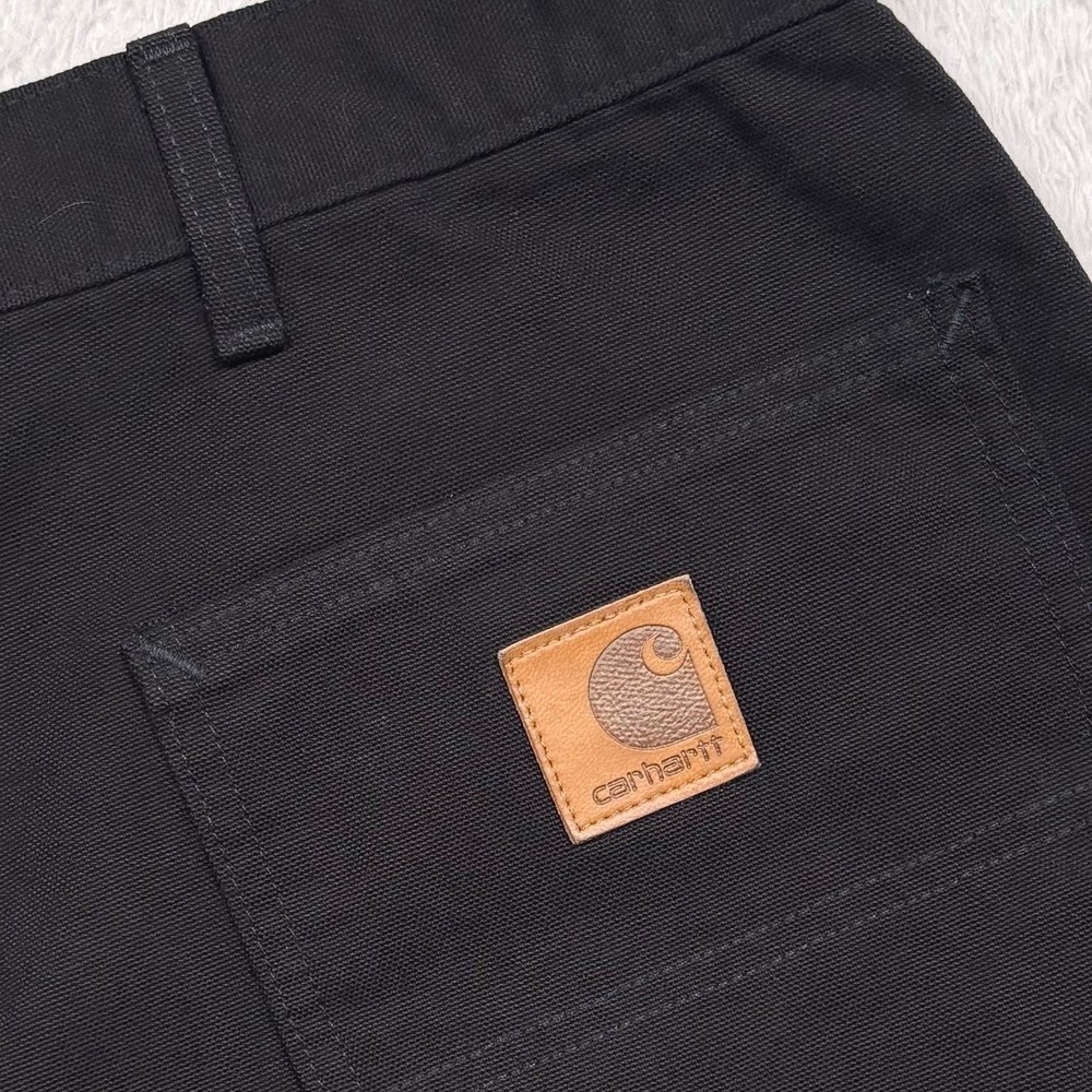 VTG 90s Carhartt Carpenter Work Shorts Mens 38 Black B25 Washed Duck Canvas USA
